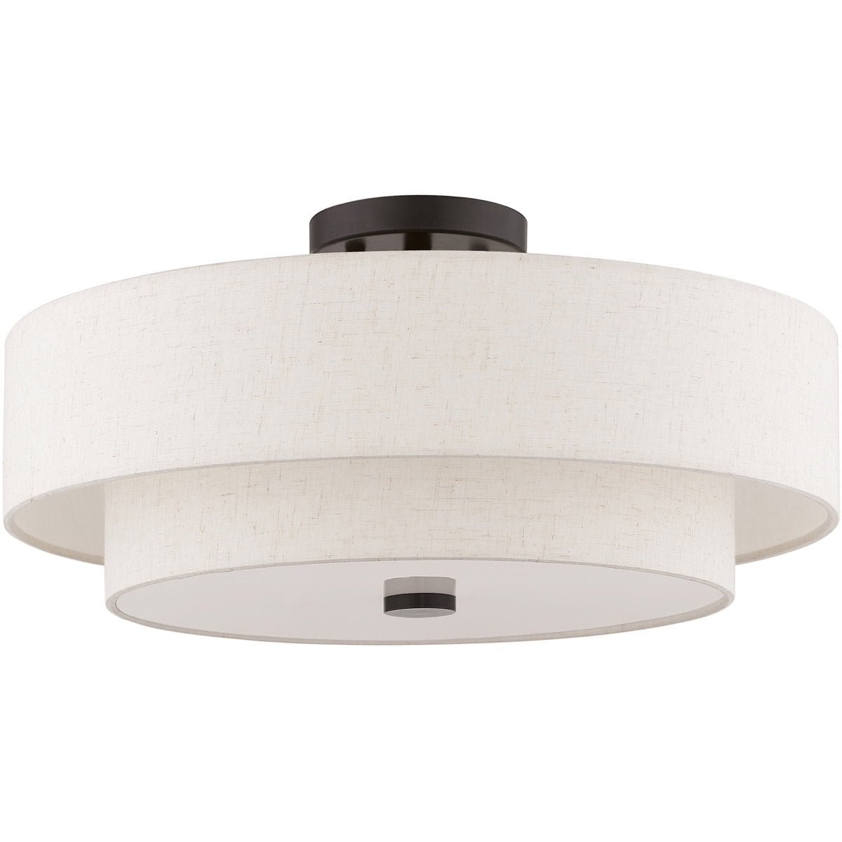 4 Light English Bronze Ceiling Light fixture with Steel base material