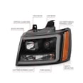 thumbnail image 5 of Headlight Set - Compatible with 2007 - 2013 Chevy Avalanche 2008 2009 2010 2011 2012, 5 of 8