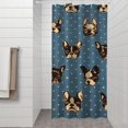 thumbnail image 2 of French Bulldogs Blue Shower Curtain 36"x72" ,Bathroom Decorative Shower Curtains Set with 12 Hooks,Modern Waterproof Washable Shower Curtain, 2 of 6