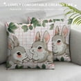 thumbnail image 3 of Qinduosi Easter Pillow Covers - Rabbit Design with Leaves and - Ideal Cushion Case Decoration for Sofa, 3 of 5