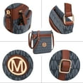 thumbnail image 6 of MKP COLLECTION Crossbody Bags Purses for Women Trendy Multi Pockets Monogram Zip Shoulder Bags Ladies PU Leather Handbag, 6 of 9