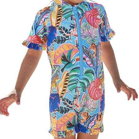 

Gubotare Girls Swimsuit Printed Children s Short Sleeved Hot Spring Swimsuit Girls Toddler Flower Print Girls Anime Swimsuit A 4-5 Years