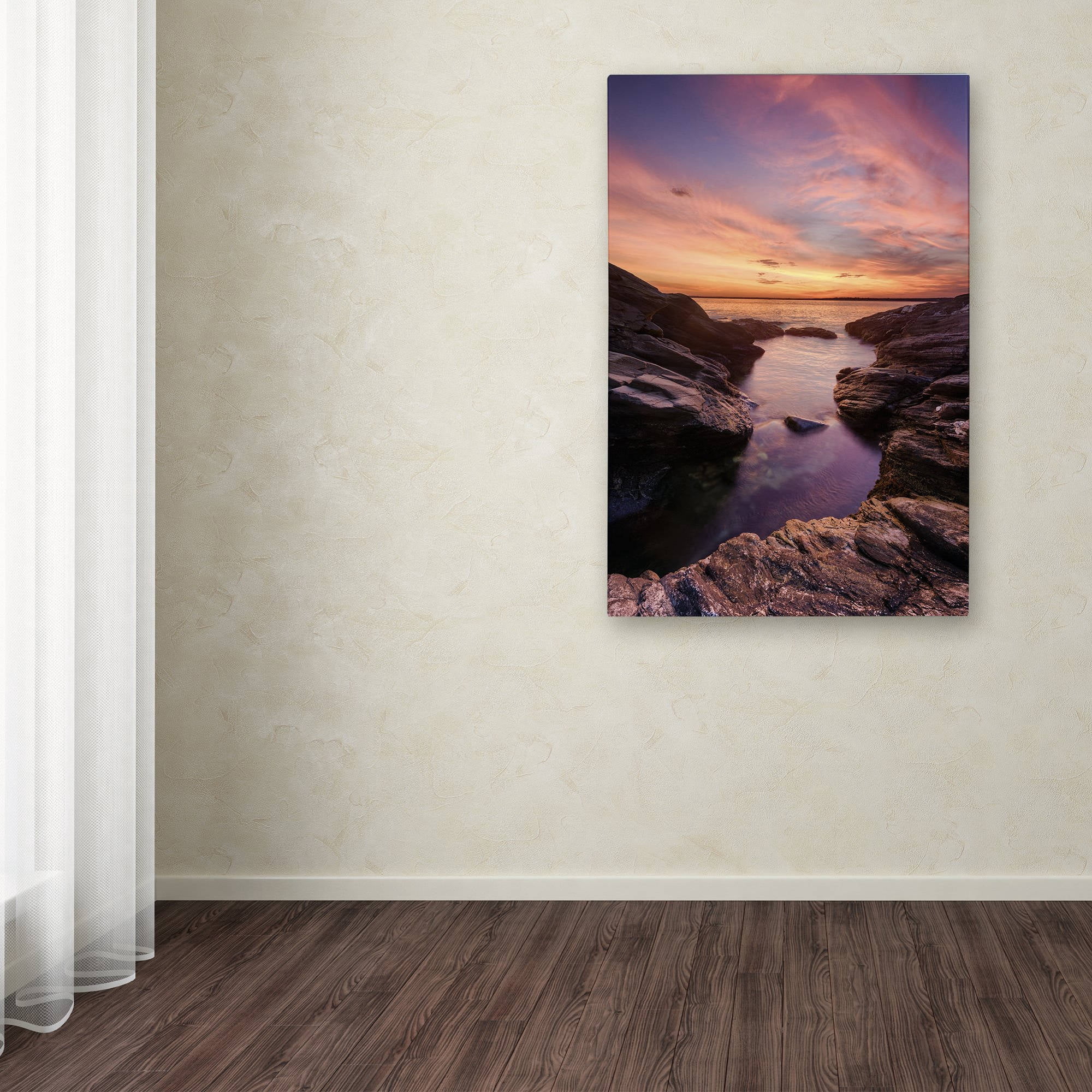 Trademark Fine Art "Beavertail Sunset" Canvas Art by Michael Blanchette Photography