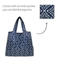 thumbnail image 5 of Wrapables Medium Foldable Tote Nylon Reusable Grocery Bags, Navy Deco, 5 of 6