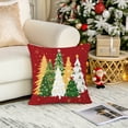 thumbnail image 3 of Lomyolo Merry Christmas Throw Pillow Covers Set of 4, 18x18 Inch Red Holiday Cushion Cases with Reindeer & Tree Print, Soft Xmas Decorations for Couch, Sofa, Winter Home Decor Gift, 3 of 6