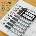 thumbnail image 5 of Four Candies Metal Mechanical Pencil Set,5 Count, Metal Mechanical Pencils 0.5, 0.7, 0.9,2.0(2Pcs), 420Pcs Leads (4B 2B HB 2H Color), for Writing Sketching Drawing (Black), 5 of 7