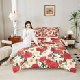 thumbnail image 4 of Feelyou Retro Romantic Rose Bedding Comforter Set, Spring Red Flower Twin Comforter Sets, Vintage Western Fashion Reversible Bedding Set, Microfiber Bedroom Decor, 2 Pieces, 4 of 8