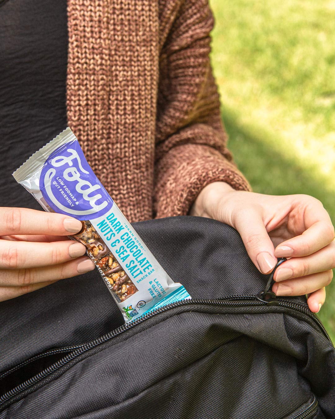 Pack of 12, Fody Dark Chocolate Nuts & Sea Salt Bar, 1.41 oz