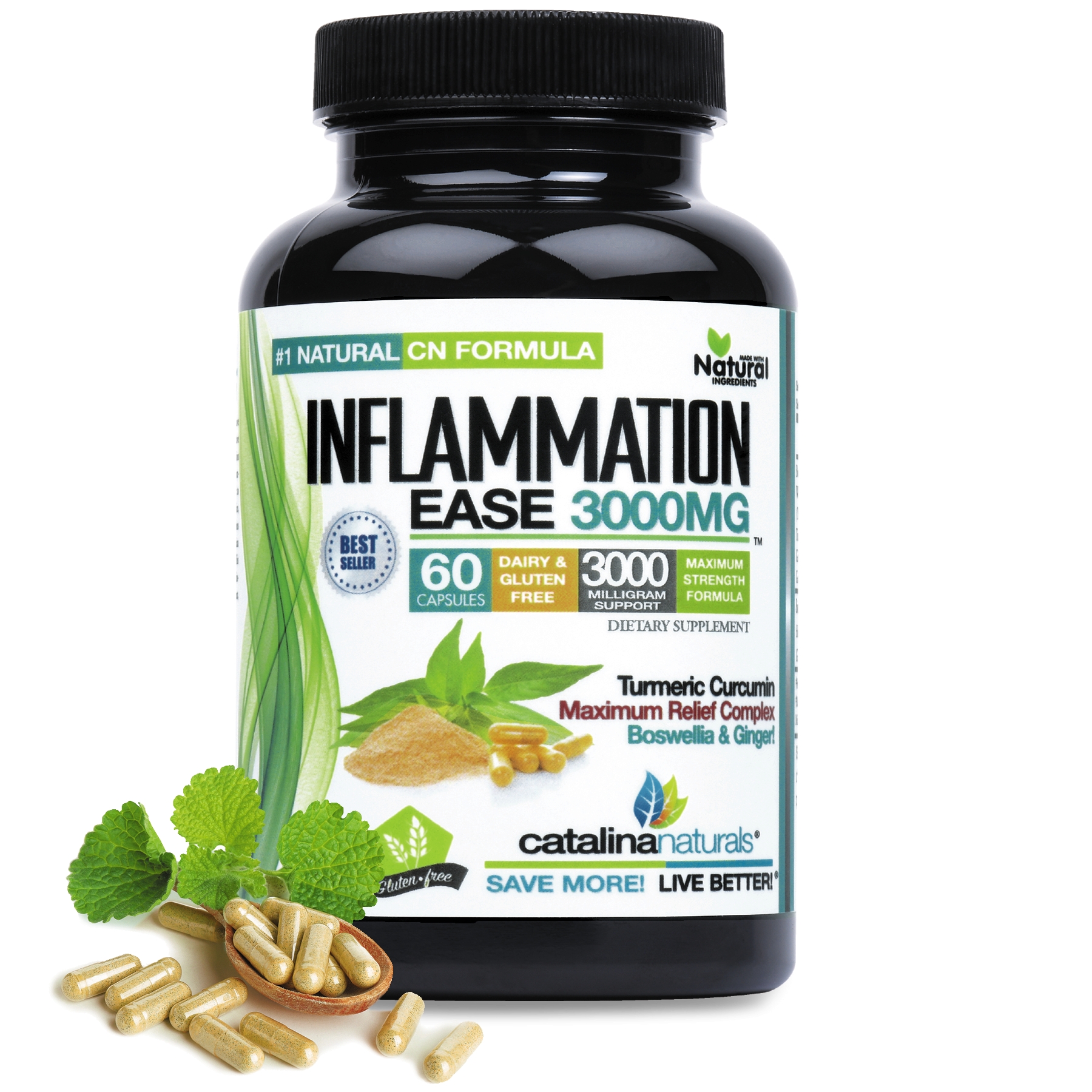 Catalina Naturals All Natural InflammationEase 3000mg Relief Support