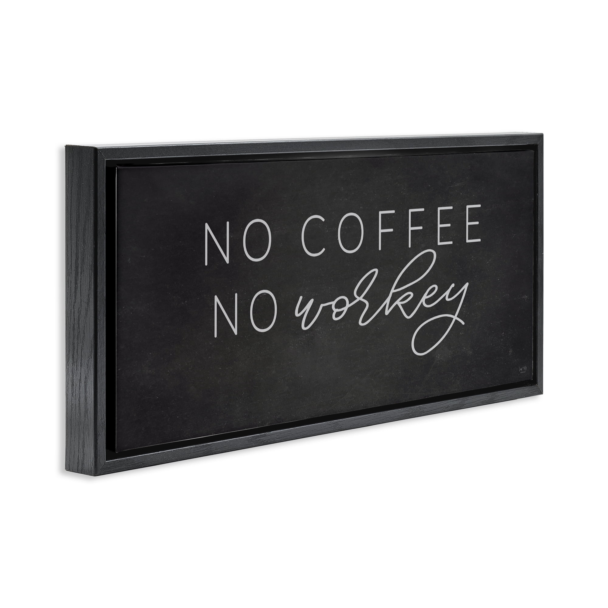 Stupell Industries Sassy No Coffee Quote Black Framed Floater Canvas Wall Art, design by Lux + Me Designs
