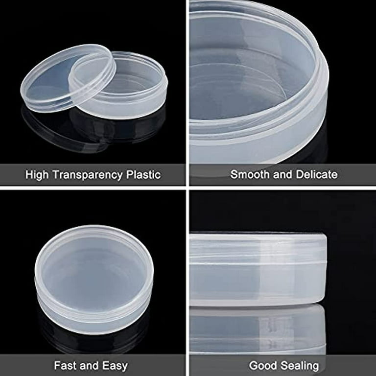 BENECREAT 8 Pack Round Frosted Plastic Bead Storage Containers Box