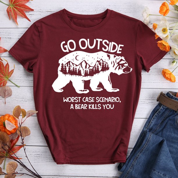 montaña oso camiseta camiseta Rojo Vino XL FLhrweasw Para estrenar