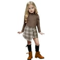 thumbnail image 3 of Durtebeua Girls Fall Winter Clothing Set Hoodie Outfits Long Stripes Sleeve Top With Skirt 3-4 Years, 3 of 6