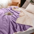thumbnail image 6 of Homieway Purple Sherpa Blankets, Twin Size Fleece Throw Blankets, Soft and Fuzzy Blanket for, Sofa, Couch, Camping and Travel, 60" x 80", 6 of 6
