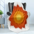 thumbnail image 4 of Mandala Soft Flannel Fleece Throw Blanket, Shadowy Cosmic Traditional Design Aboriginal Ornamental Graphic, Cozy Plush for Indoor and Outdoor Use, 50" x 60", Vermillion Rust, by Ambesonne, 4 of 5