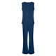 thumbnail image 5 of Conjunto de 2 piezas para mujer: chaleco sin mangas y pantalones anchos, estilo boho informal, color liso, mezcla de poliéster y spandex, 5 of 5