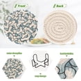 thumbnail image 4 of Haosy Set of 6 Drink Woven Coaster with Holder Heat Resistant Non-Slip Bar Coasters 4 Inches Blue Bones, 4 of 7