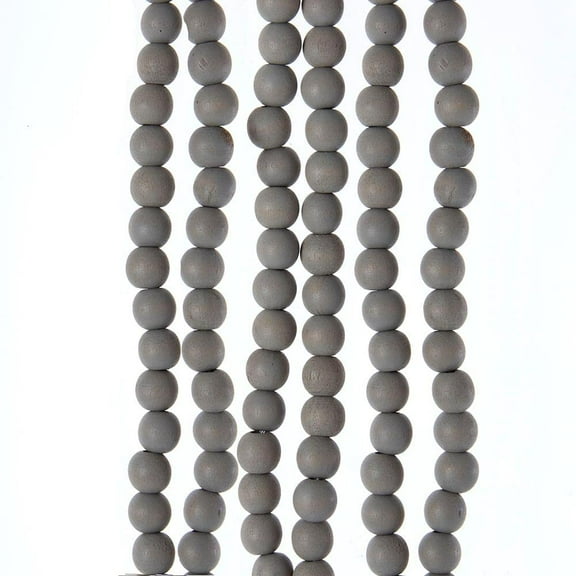 Wooden Distressed Gray Beaded Garland