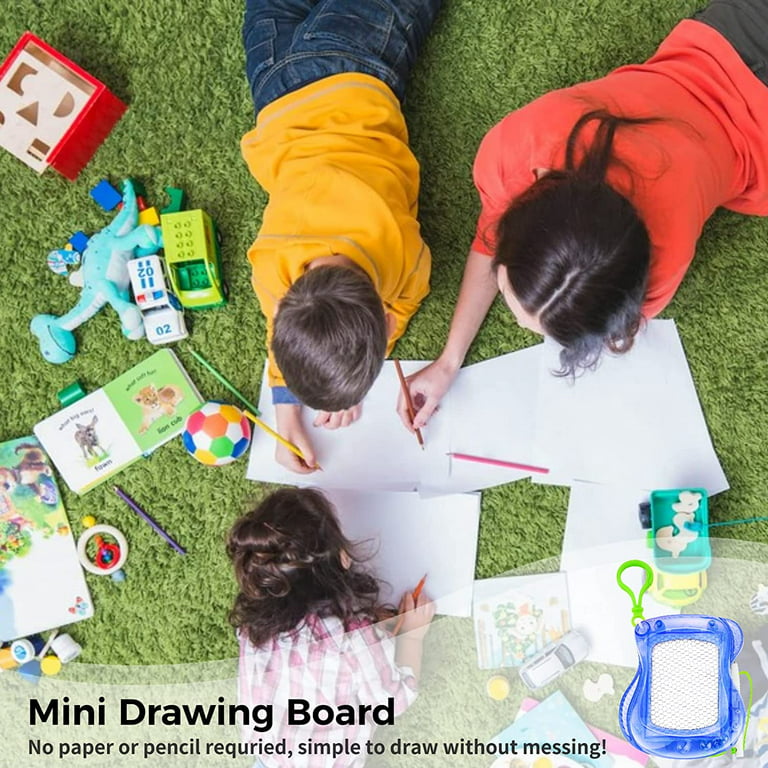 20Pcs Mini Magnetic Drawing Board for Kids,Backpack Keychain Clip Magnetic  Doodle Board,Erasable Mini Sketch Writing Pad,Mini Drawing Board for Boys