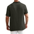 thumbnail image 6 of Antqov Linen Shirts for Men, Short Sleeve Solid Color Button Down Henley Collared Loose Lightweight Pullover Tops, Daily Stylish Casual Breathable T Shirt Summer Beach Shirts, 6 of 10