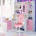 thumbnail image 6 of JOYFLY Ergonomic Gaming Chair Sturdy Office Computer Chair PU Leather, 250lb Load, Rabbit Ears, Pink, 6 of 7