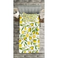 thumbnail image 3 of Ambesonne Kitchen Quilted Bedspread Set 2 Pcs, Exotic Delicious Garden, Twin Size, Fern Green Yellow White, 3 of 3