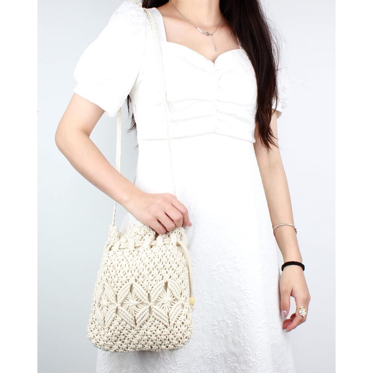 Women Mini Cotton Crochet Crossbody Bag Summer Beach  display picture 2