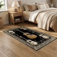 thumbnail image 2 of ODIKA 5'x7' Ultra-Soft Area Rug, Guitar Vintage Acoustic Note Scroll Border Instrument Notes Music Flowing None Washable, Bare feet friendly, Silk-Touch for Bedroom Home office, 2 of 7