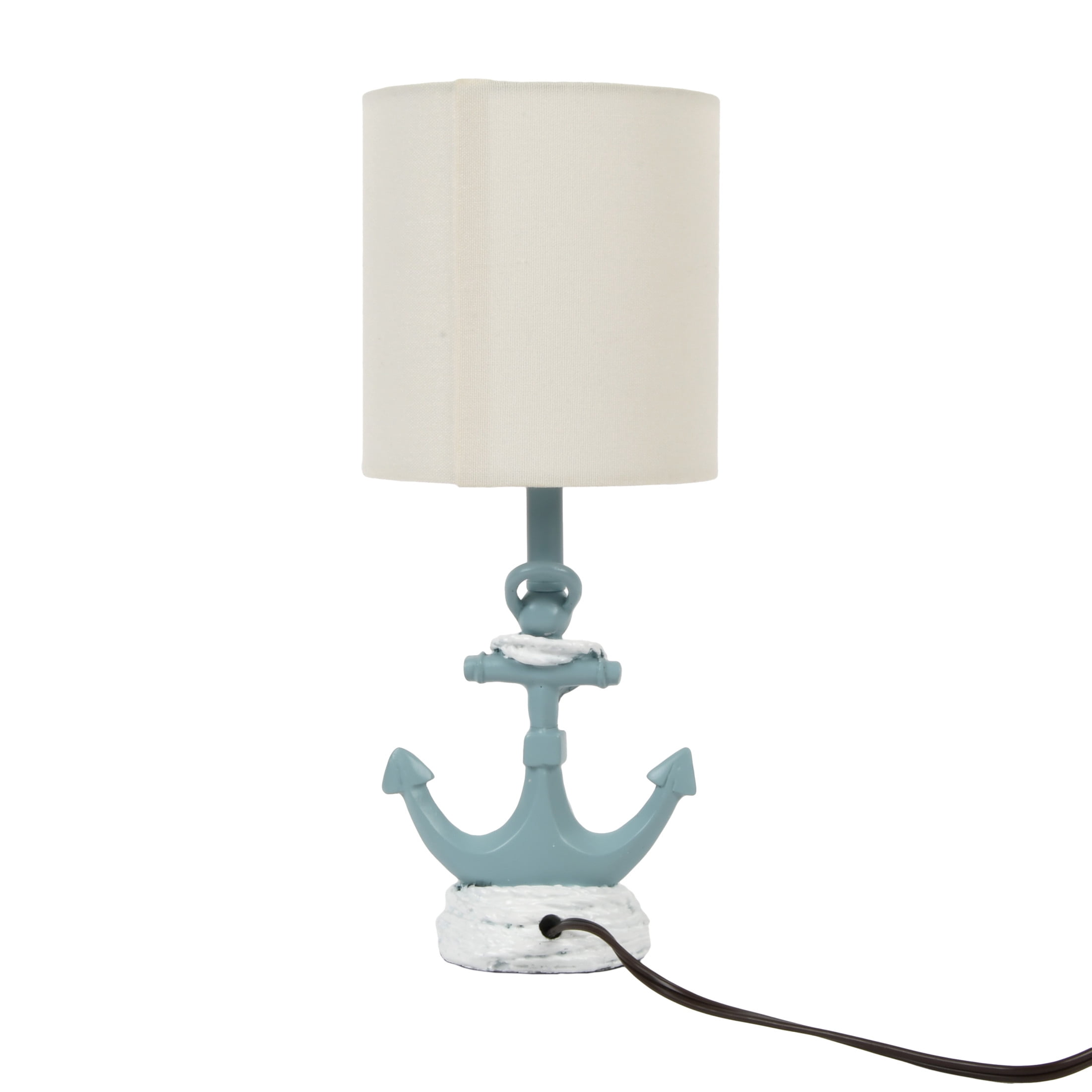Decor Therapy Anchor Resin Accent Lamp, 40W, 8x8x16 inches, Sky Blue