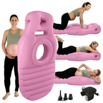Aorsher Inflatable Pregnancy Pillow with Electric Air Pump, Full Body Maternity Pillow with Belly Hole for Side & Prone Sleeping, Portable Pregnancy Must Haves, Comfortable Airbed for Pregnant Women