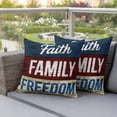 thumbnail image 4 of Independence Day Pillow Covers 2 Pack U.S. Flag Faith Family Freedom Wood Grain Pillowcase Waterproof Outdoor Throw Pillow Cover for Patio Garden Square Cushion 24”x24”, 4 of 9