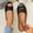Black, variant on Women's Cute Flat Slingback Sandals Faux Leather Peep Toe Bow Elastic Strap Casual Indoor Outdoor White 41