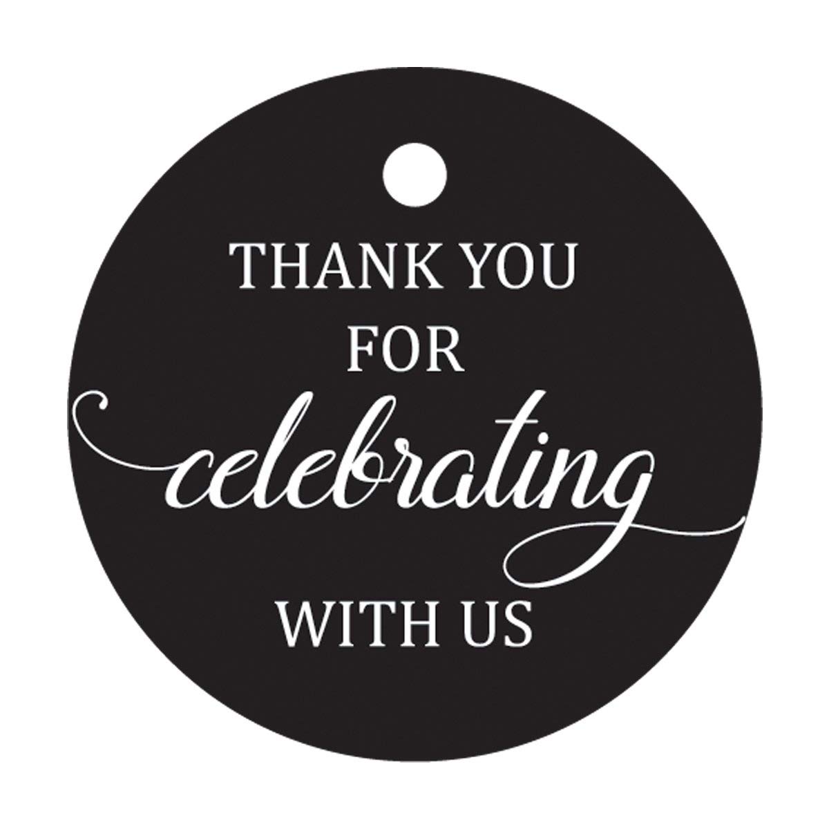 100 Pcs Personalized Round Paper Tags Thank You For Celebrating With