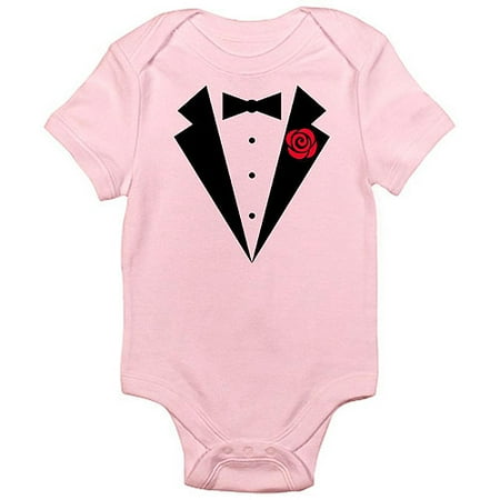 

Funny Tuxedo [Red Rose] Infant Bodysuit - Baby Light Bodysuit