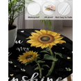 thumbnail image 3 of Round Fitted Tablecloths with Elastic Edge Watercolor Sunflower Bee Love Waterproof Table Cover for Kitchen Dining Party Decor,45" - 54", 3 of 6