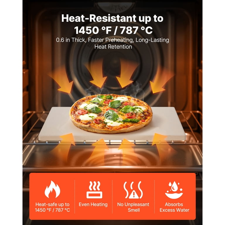 KFFKFF Rectangular Cordierite Pizza Stone 15x12 Inch photo 3