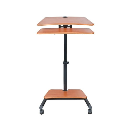 UPC: 0717641904597 | Up-Rite Mobile Standing Workstation  27 1/2w x 22 1/2d x 45 1/2h  Cherry