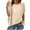 Beige, variant on Plebaso Plus Size Shirts for Women Cotton Linen Tops Beach Casual Vacation Loose T-Shirts Womens Clothes