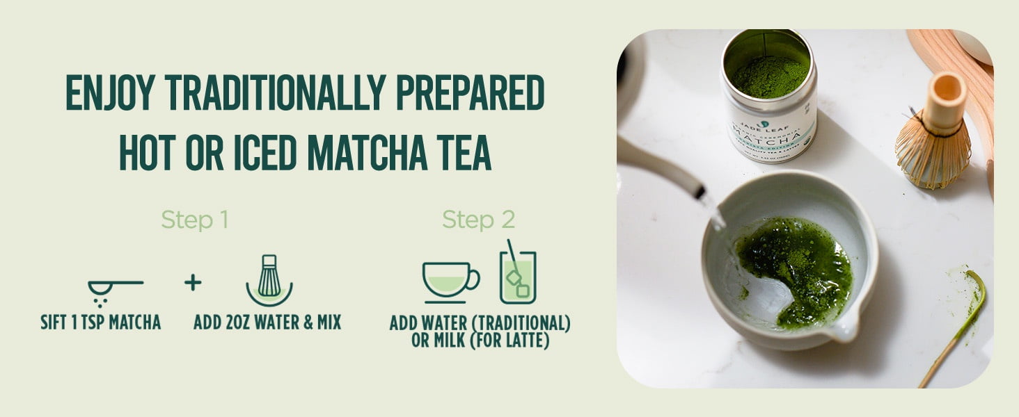 Jade Leaf Organic Ceremonial Grade Matcha Powder, Teahouse Edition, 1.06 oz Tin