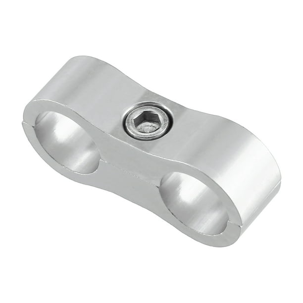 Aluminio Aleación AN6 Coche Manguera Separador Abrazadera Conector Plata Tono
