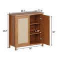 thumbnail image 2 of Rattan Buffet Storage Cabinet, Sideboard Kitchen Wood Cupboard Storage Cabinet with Adjustable Shelves, Entryway Table for Dining Living Room, 2 of 7