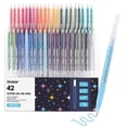 thumbnail image 1 of Grabie 42 Capped Glitter Gel Pen Set, 18 Iridescent&24 Essential Color Pens, Smooth Rollerball Tip, Metallic Sparkly Gel Pens for, 1 of 1