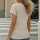 thumbnail image 2 of TaTaai Women’s Casual Round Neck Button Blouse Short Sleeve Raglan Loose Fit Solid Color Ribbed Texture T Shirts Soft Polyester Summer Holiday Wear Gift, 2 of 9