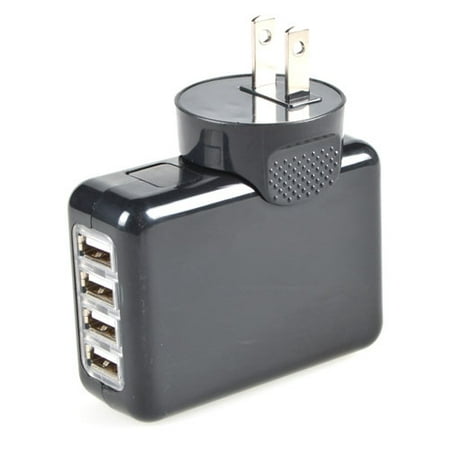 ABLEGRID USB Wall Charger LED Light Up 4 Port Travel A/C Power Adapter Charger Hub With ...