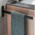 thumbnail image 3 of Towel rail without drilling black one-armed stainless steel towel rail bathroom wall mounting brushed self-adhesive guest towel rail for bathroom and, 3 of 5