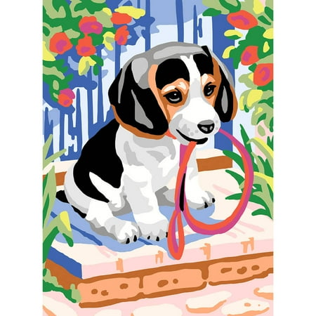 Collection D'Art Needlepoint Printed Tapestry Canvas, 30cm x 40cm, Puppy