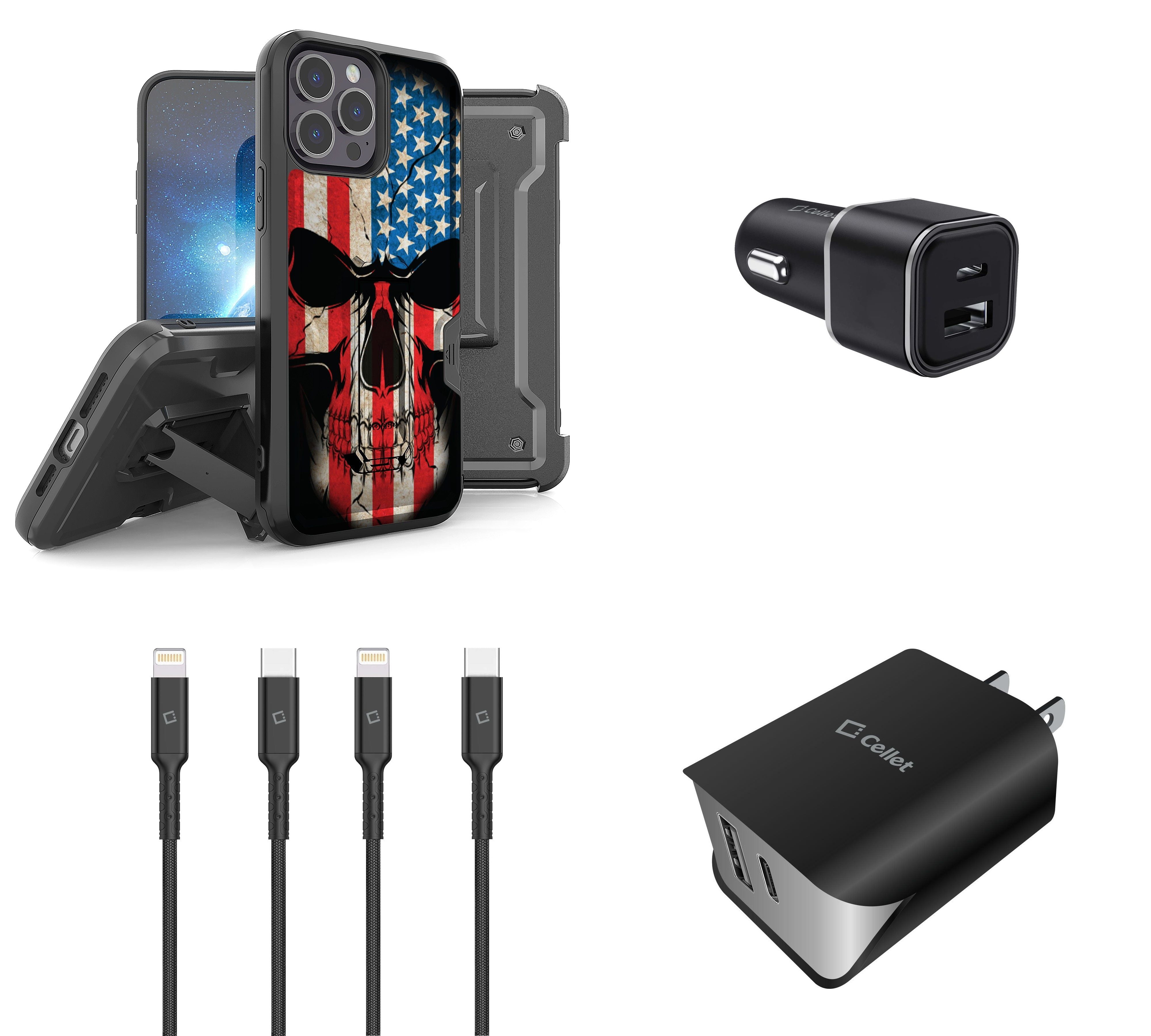 Accessories Bundle for iPhone 12 Pro Case - Heavy Duty Rugged