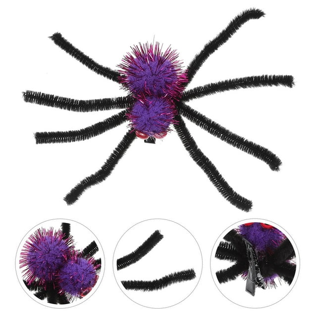 YOSADIER 2 Pcs Barrettes de Cheveux Araignée Violettes pour Décoration de Bals pour Femmes