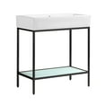 thumbnail image 2 of Pierre 32 Single, Freestanding, Open Shelf, Matte Black Metal Frame Bathroom Vanity, 2 of 12