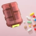 thumbnail image 4 of Paquete de 2-6 pastillas organizadoras de viaje Yuyangstore pastillero pequeño color rojo 2 piezas, 4 of 7